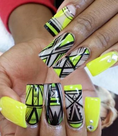 Geometric Summer Nails For Party