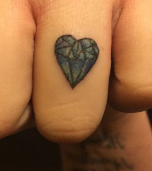 Gorgeous Diamond Heart Tattoo