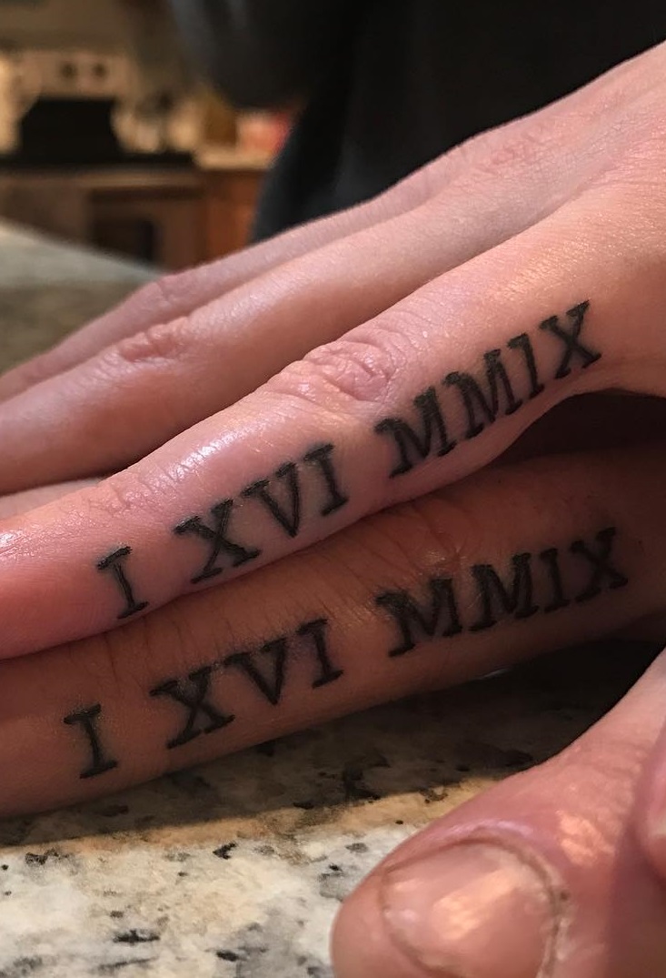 New Roman Numerals Finger Tattoo Blurmark