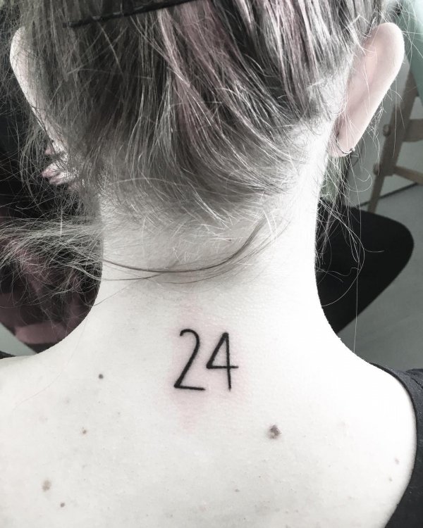 Nice Number Neck Tattoo