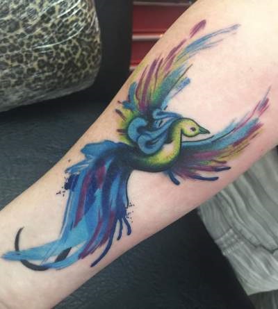 Pheonix Bird Forearm Tattoo