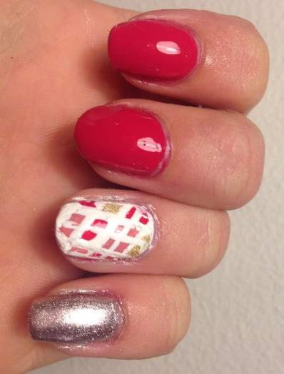 Pink and White Summer Design For Short Wide Nails