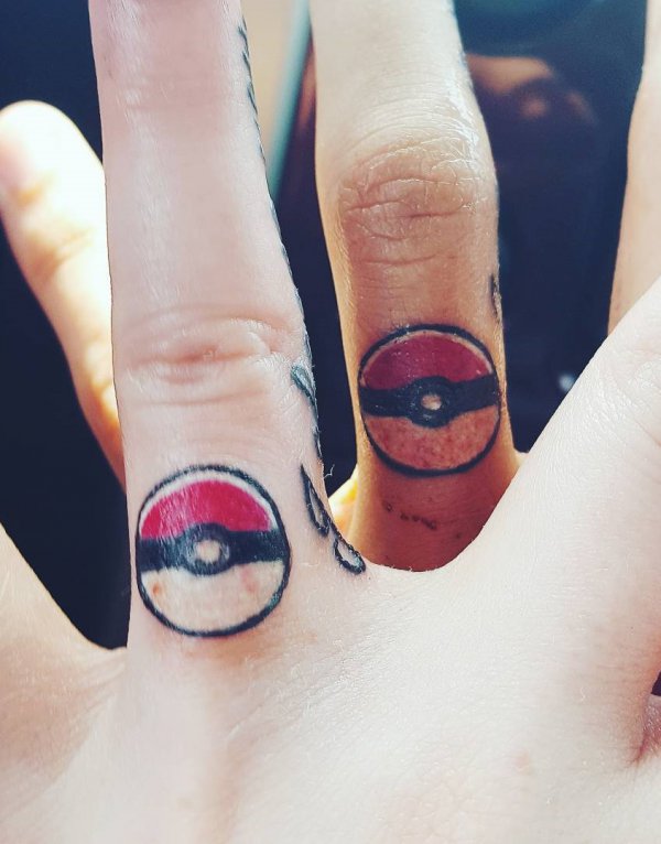 Pokemon Engagement Ring Finger Tattoo