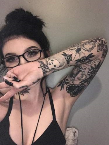 Spooky Full Sleeve Tattoo Idea For Girls