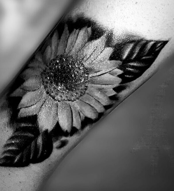 Stunning Coverup Sunflower Tattoo