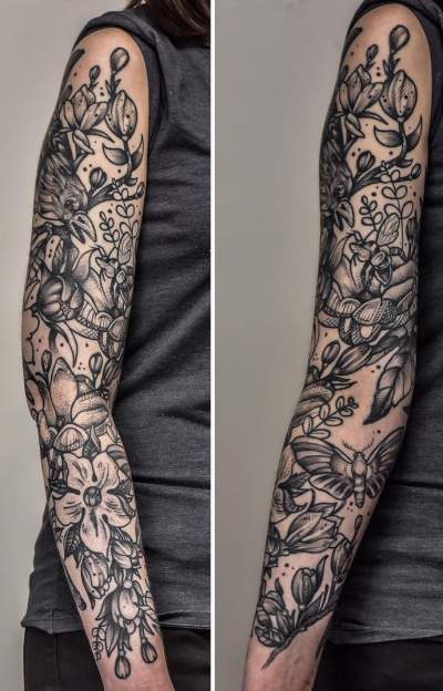 The Best Full Sleeve Tattoo Design With Flowers