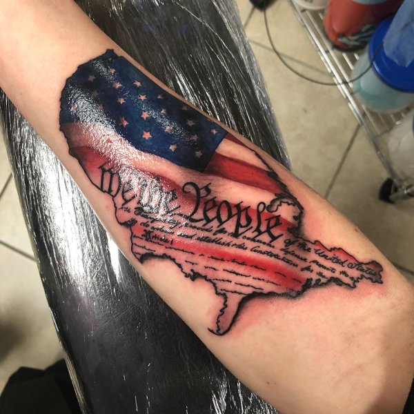 Alluring Patriotic Day Tattoo Idea