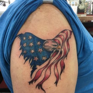 Classic Eagle Flag Tattoo
