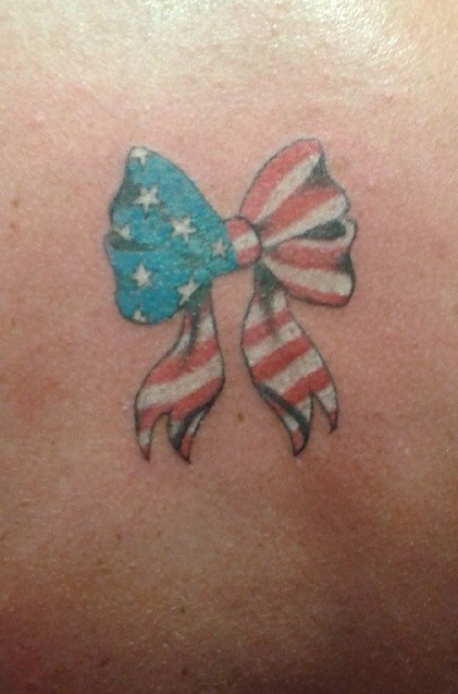 Cute 4th July Patriotic Bow Tattoo