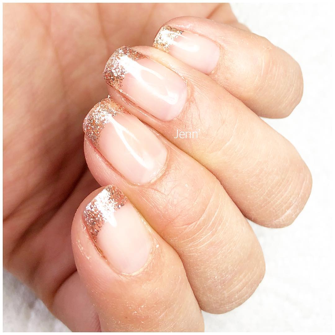 Dazzling Golden French Manicure