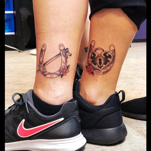 Designer Lock And Key Tattoo Shows Lovely Bonding Between Them