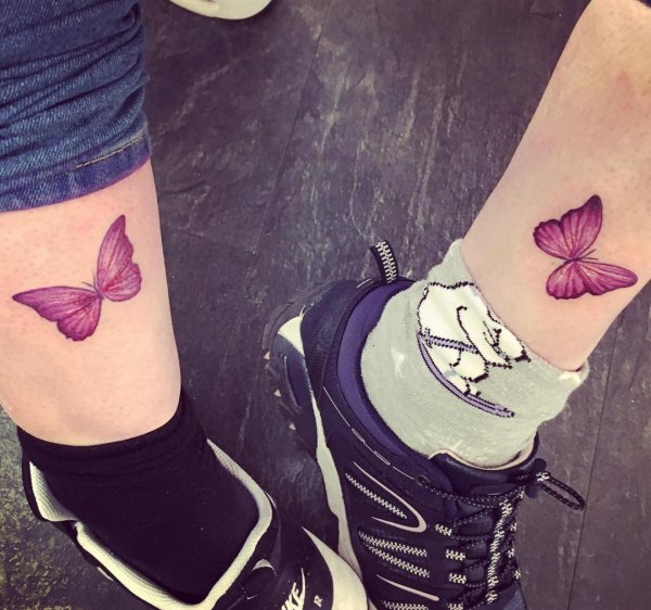 Dreamy Matching Butterfly Tattoos