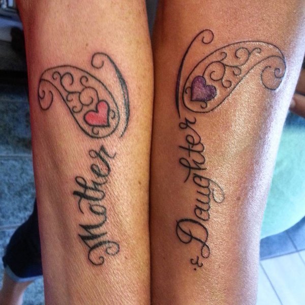 Feminine Mother Daughter Tattoo Design