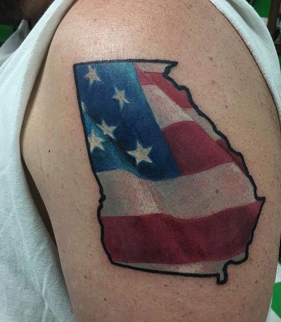 Gorgeous American Flag Tattoo Idea