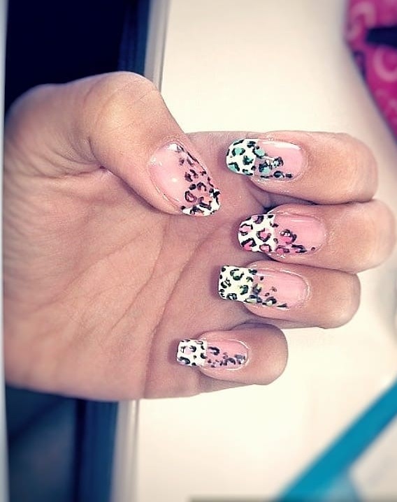 Graceful Leopard Print French Tips