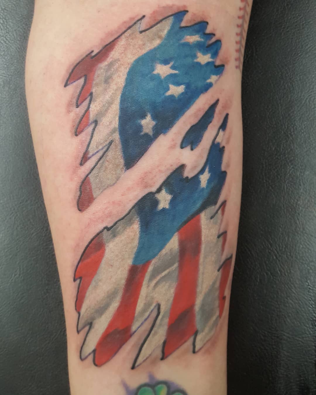 July Fourth American Flag Forearm Tattoo Idea For Women