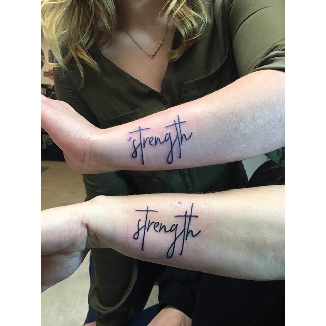 Matching Mom And Daughter Strength Tattoo