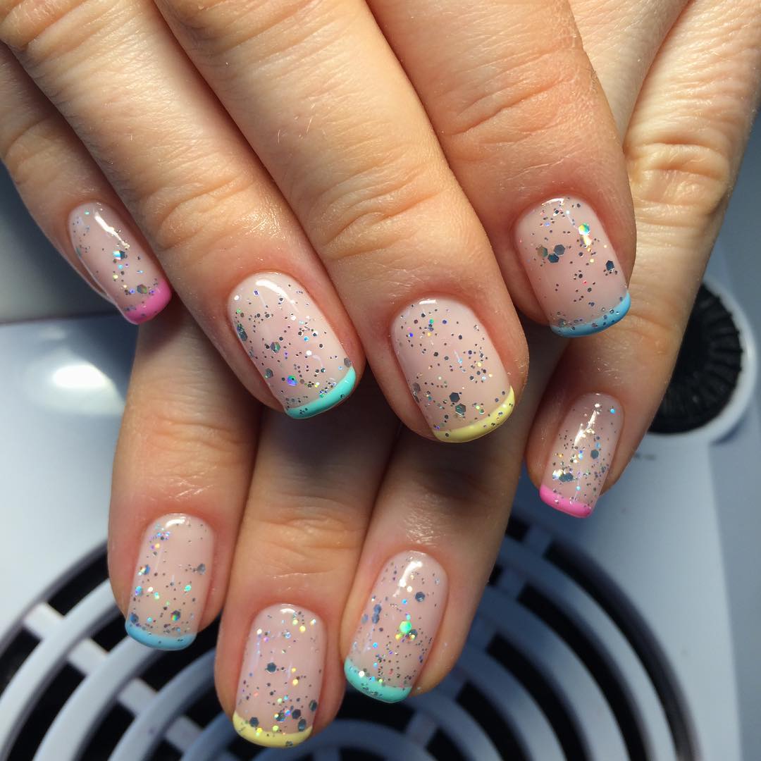 Ravishing Colorful Tips With Sparkles
