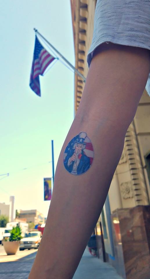 Small Uncle Sam Tattoo On Arm