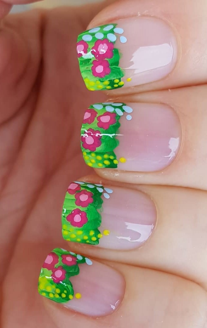 Very Pretty And Floral French Nails