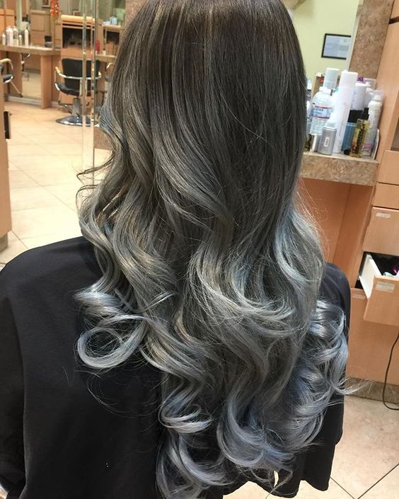 Absolutely Chic Smokey Blue Silver Hair Color