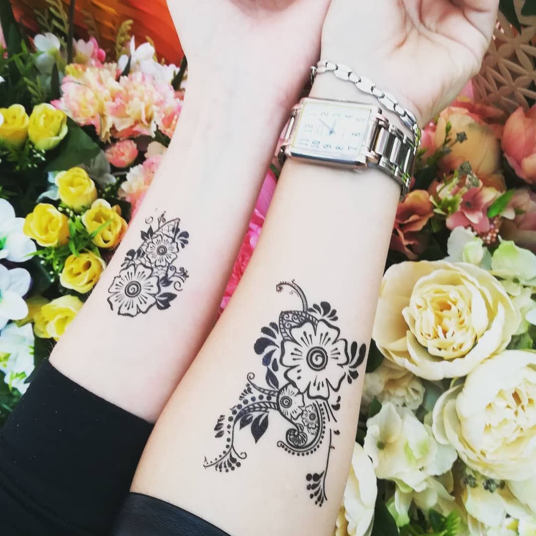 Artistic Sister Tattoo On Forearm