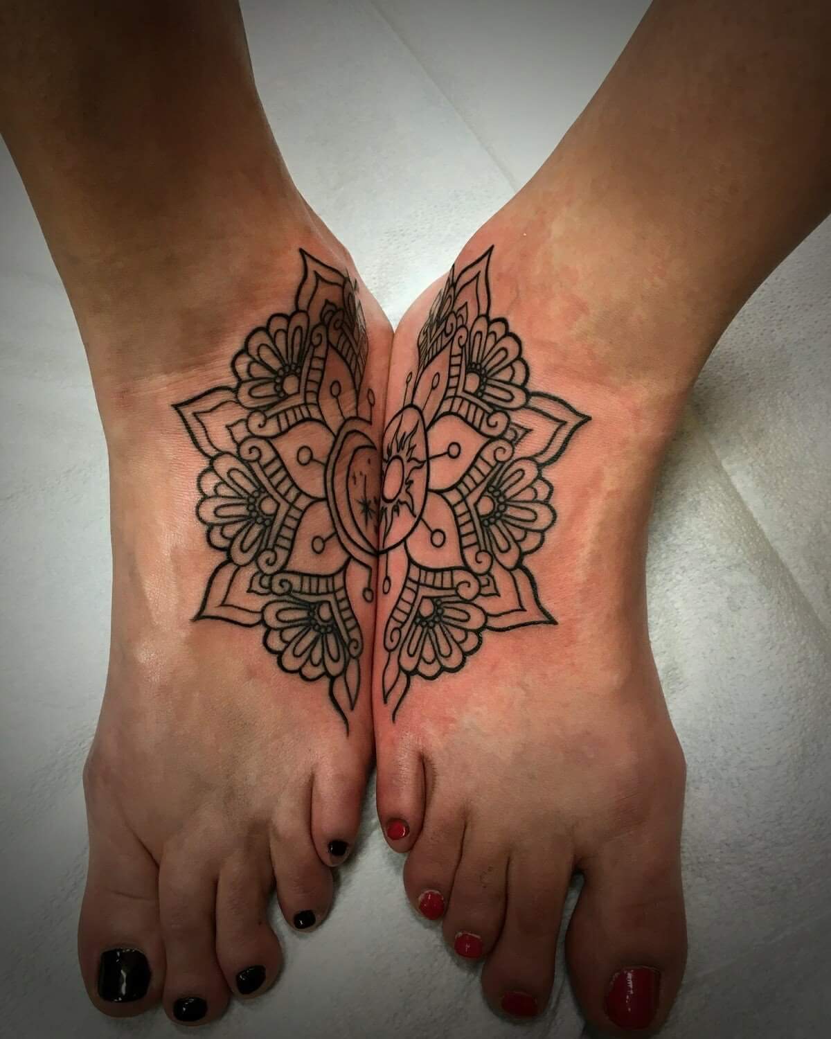 Bohemian Connecting Tattoo On Foot