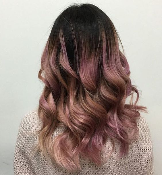 Brown With Rose Gold Hair Color