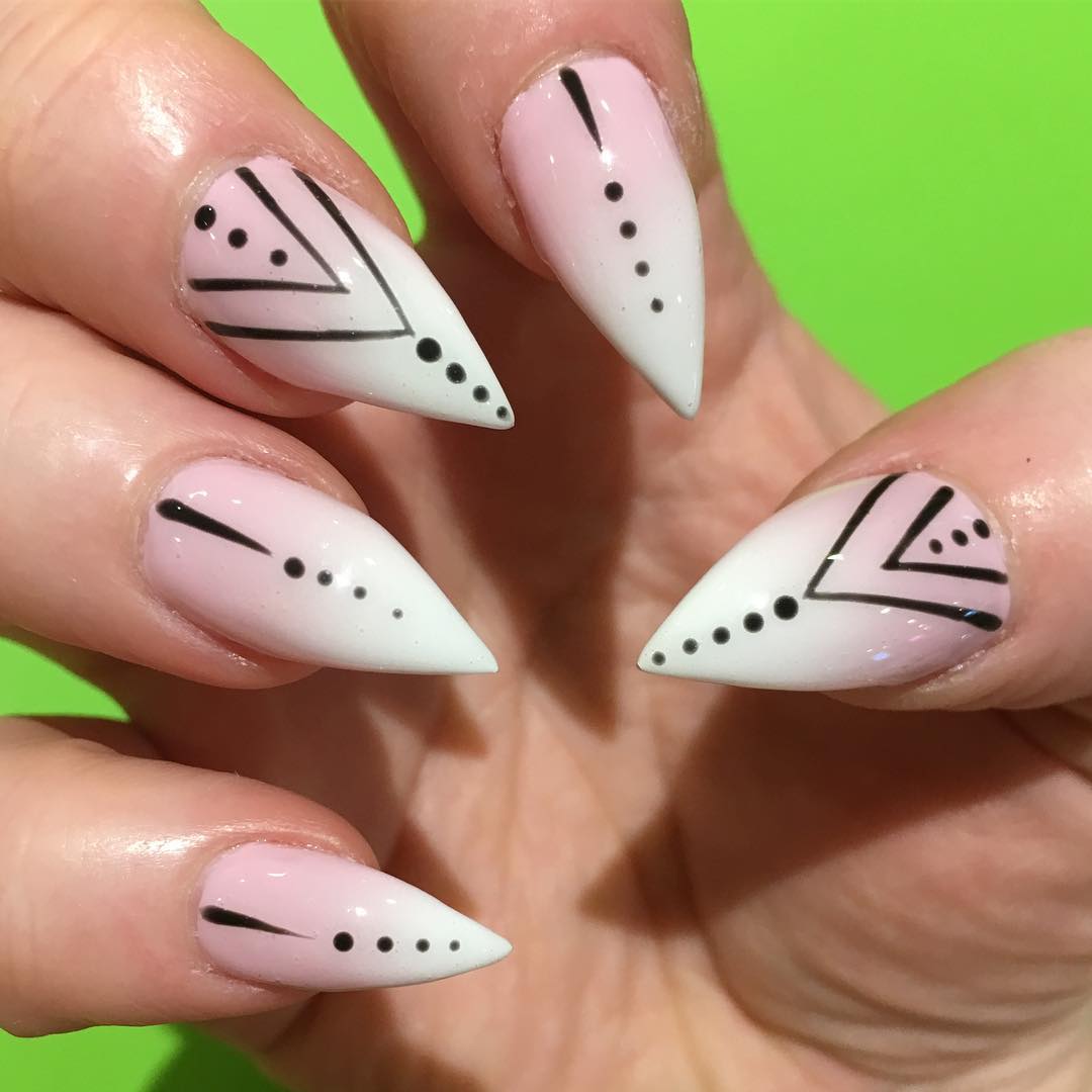 Classy ombre geometric nails