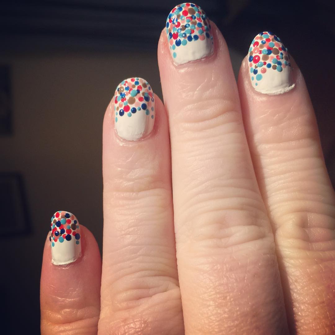 Colorful Dots On White Base