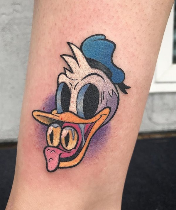 Crazy Donald Duck Tattoo Idea