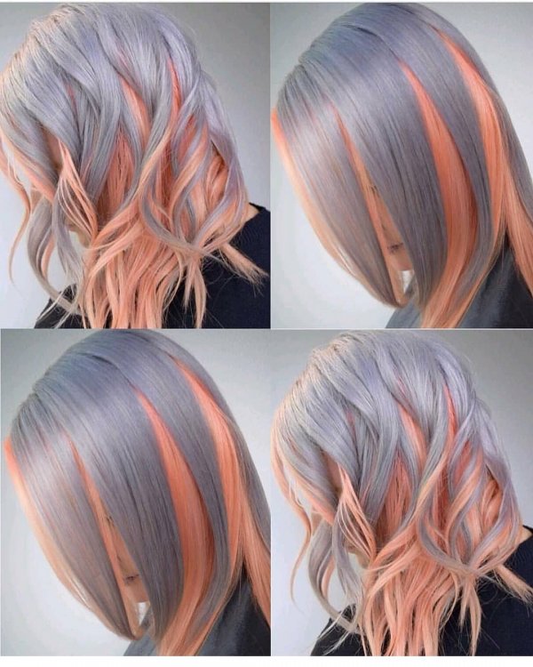 Creative Peach And Gray Ombre Hairs
