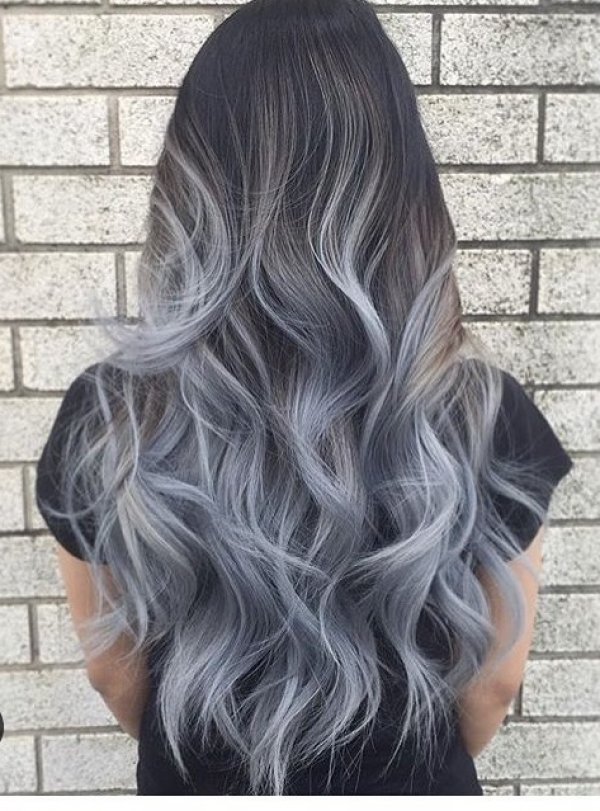 Exclusive Black And Gray Ombre Hairs
