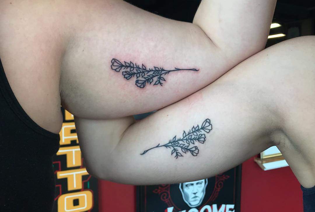 Little Three Roses Simple Sister Tattoo On Arm