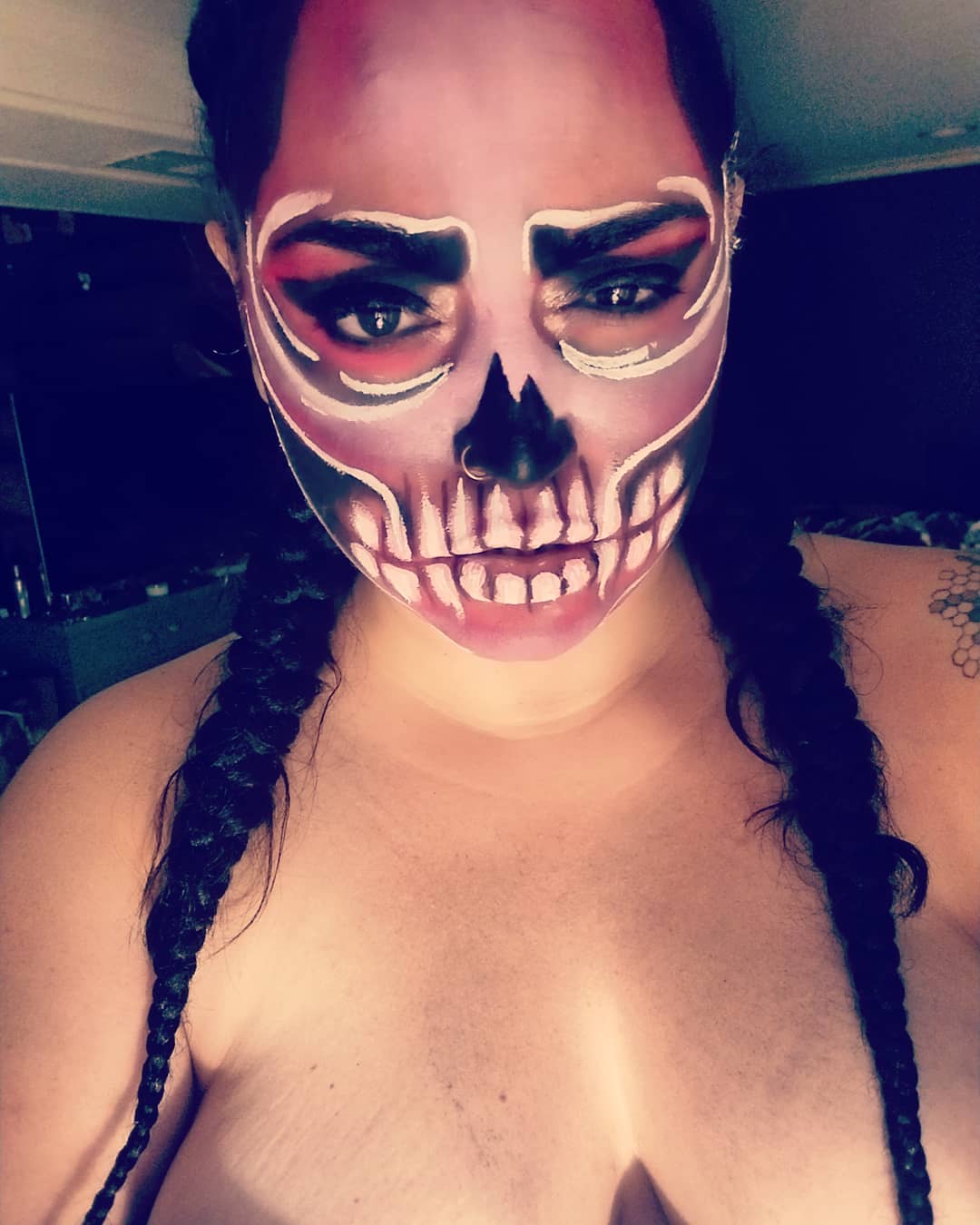 Neon Skull Makeup Idea