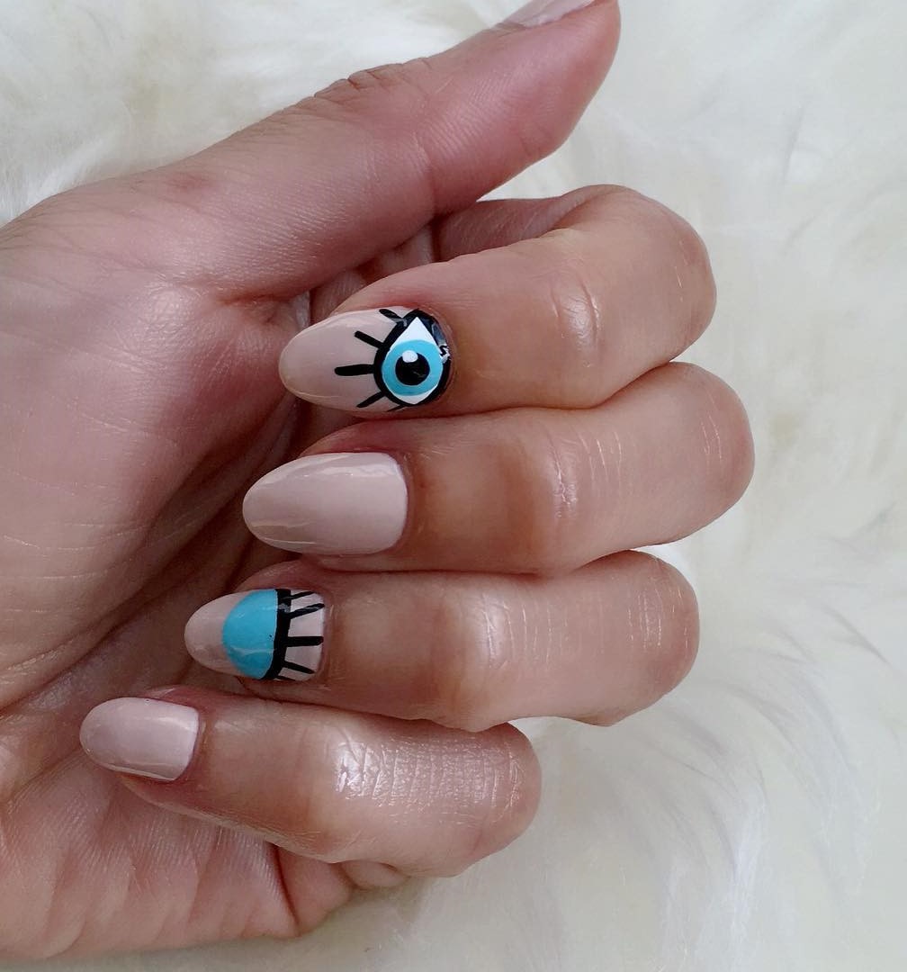 Nude Nails With Eye