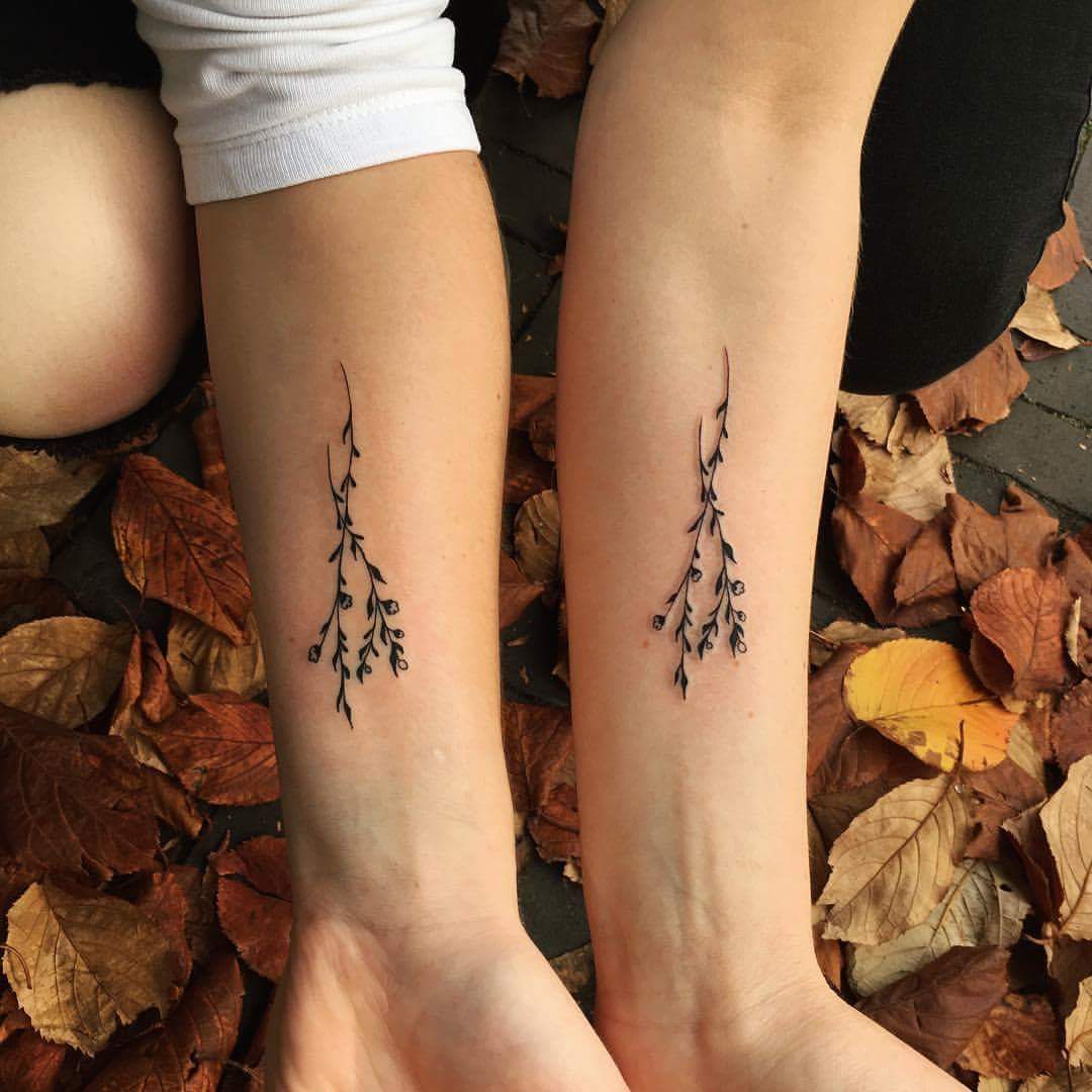Twin Simple Matching Sister Forearm Tattoo Idea