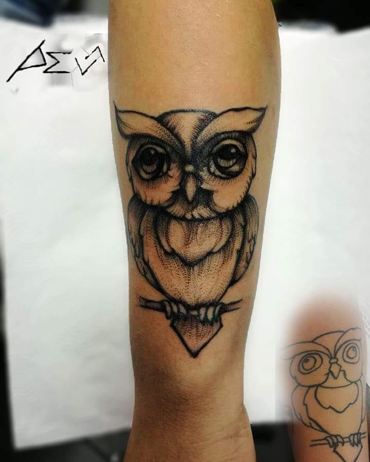 Vintage Owl Tattoo Art Idea For Your Arm