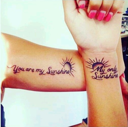 You Are My Sunshine-Sun Tattoo For Sisters