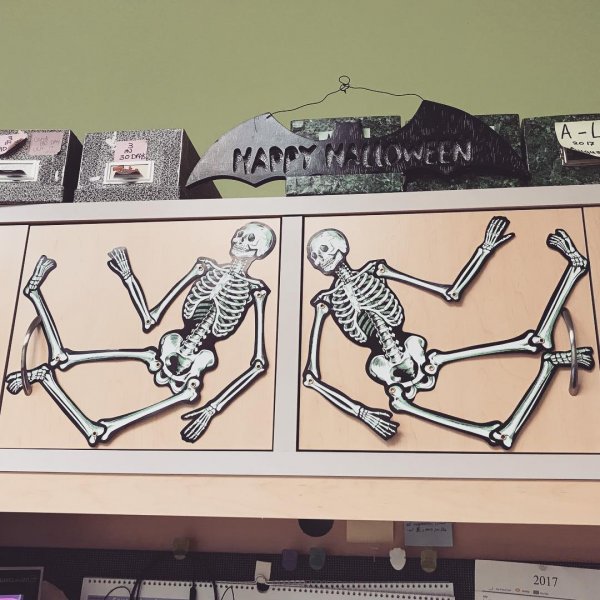 Couple of skeletons keeping me company at work. Pic by in.time