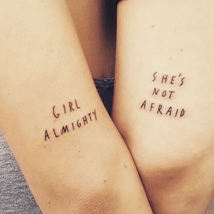 Fabulous lettering tattoo on girl power. Pic by a_picture_show