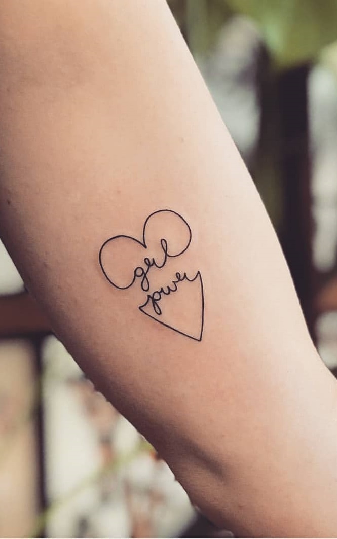 Girl journey broken heart line work tattoo. Pic by _courtneywithac_