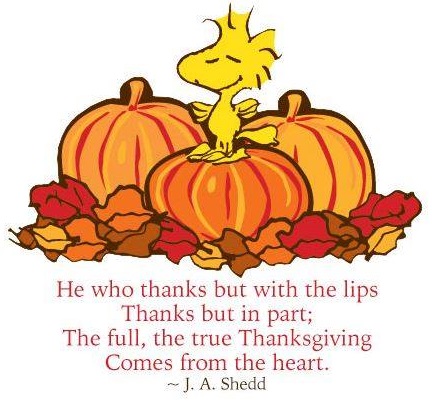 He who thanks but with the lips thank but in part. The full, the true Thanksgiving comes from the heart - J. A. shedd. Pic by Thanksgiving Quotes
