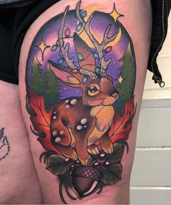 Realistic Christmas tattoo design