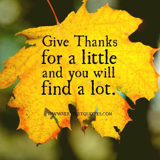 give thanks for a little and you will find a lot. Pic by Yuvonne N Kenneth Smith