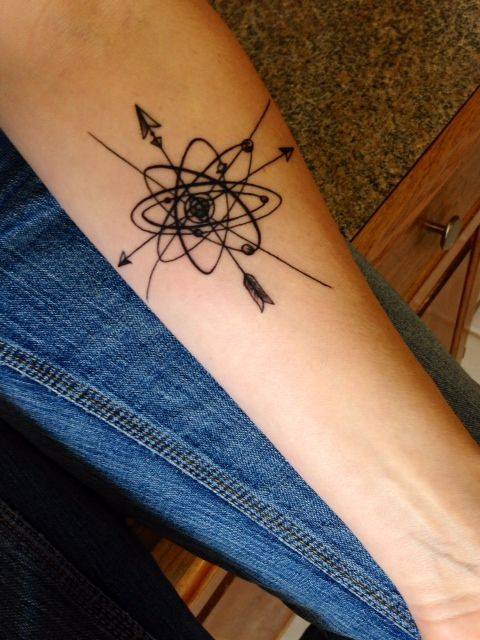 A cute compass tattoo perfect for a lady.