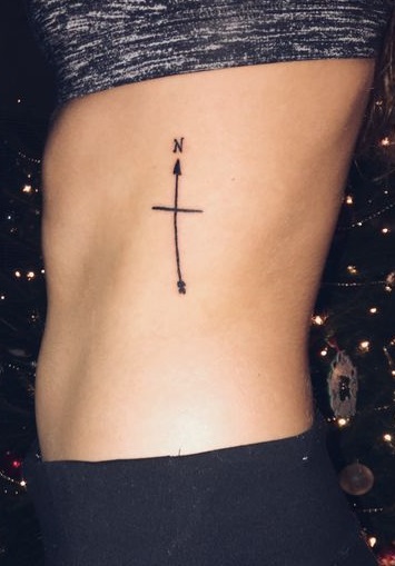 Best small cross compass tattoo - Always remember your true north.