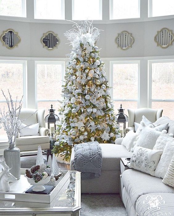 Stylish living room decoration for Christmas.