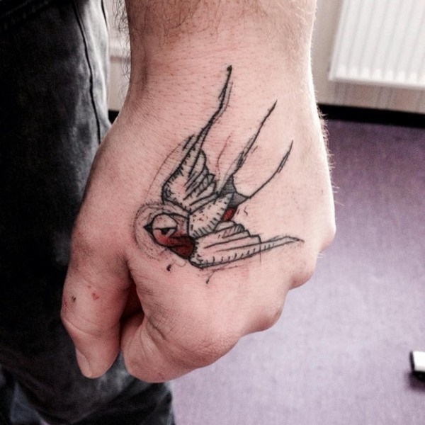 A cute small bird tattoo design for your hand could be your best small tattoo.
