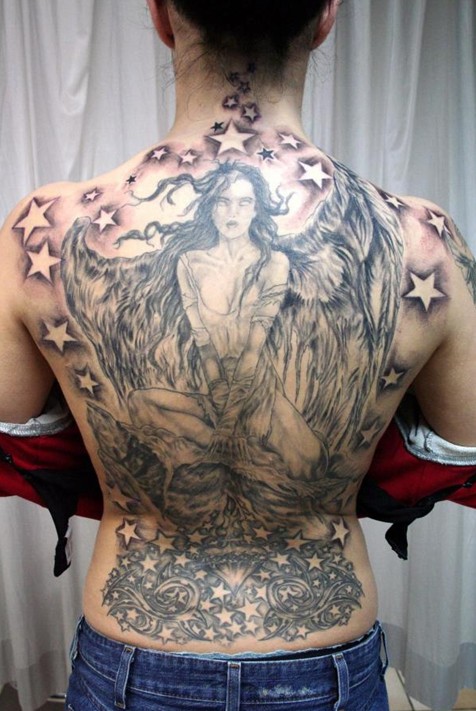 Angel Tattoo and Star.